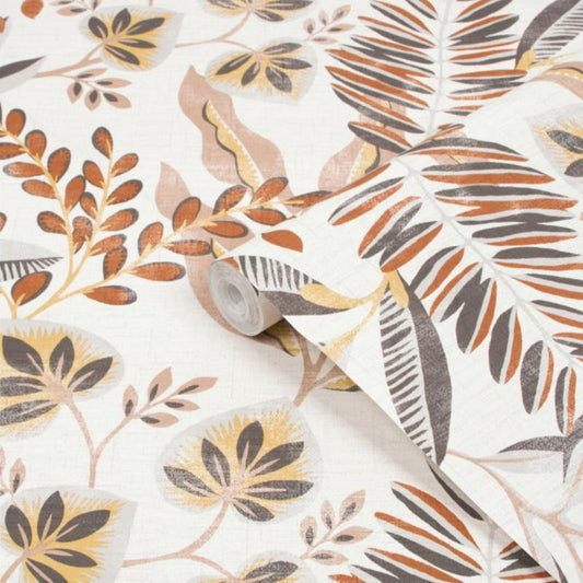 GoodHome Bronz vinyltapet på nonwoven i lys beige