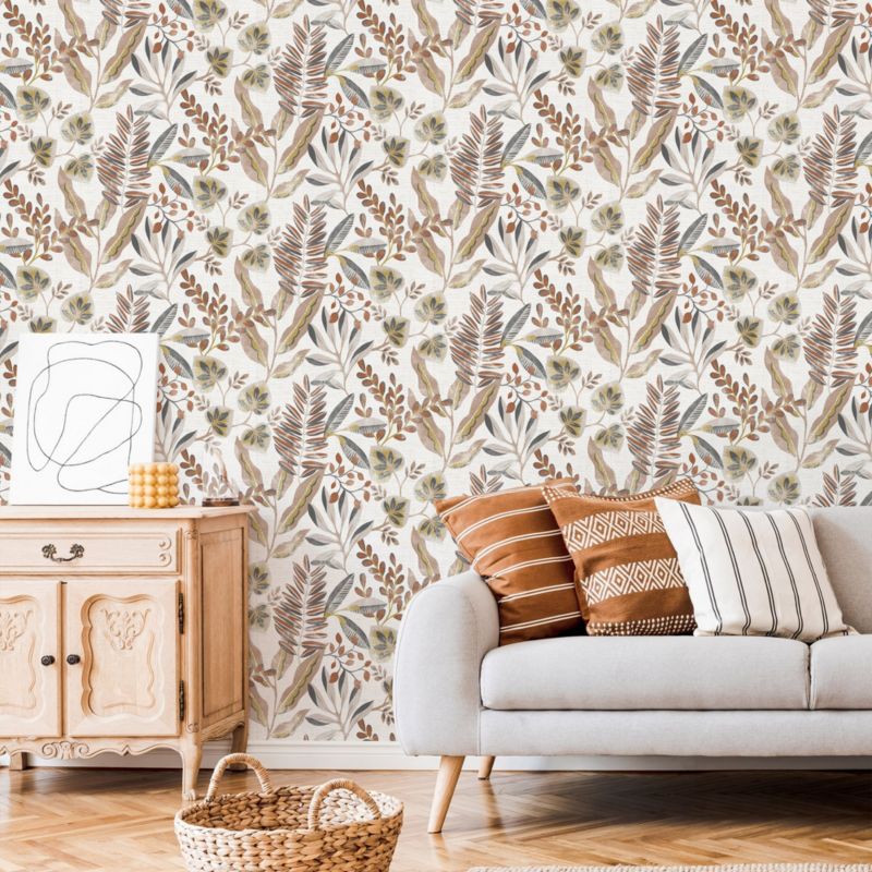 GoodHome Bronz vinyltapet på nonwoven i lys beige