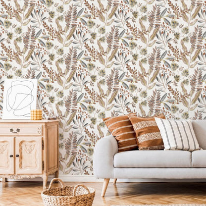 GoodHome Bronz vinyltapet på nonwoven i lys beige