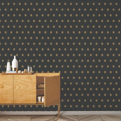 GoodHome Draba sort vinyltapet på non-woven