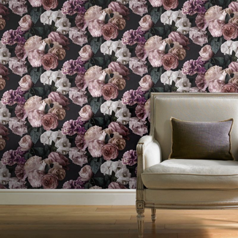 GoodHome Drosera vinyltapet på nonwoven med blomster