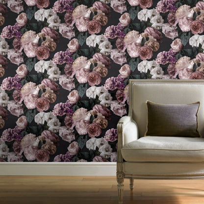 GoodHome Drosera vinyltapet på nonwoven med blomster