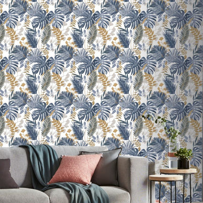 Vinyltapet på nonwoven GoodHome Ferula blå