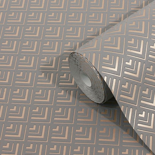 GoodHome Ficus brun vinyltapet på nonwoven
