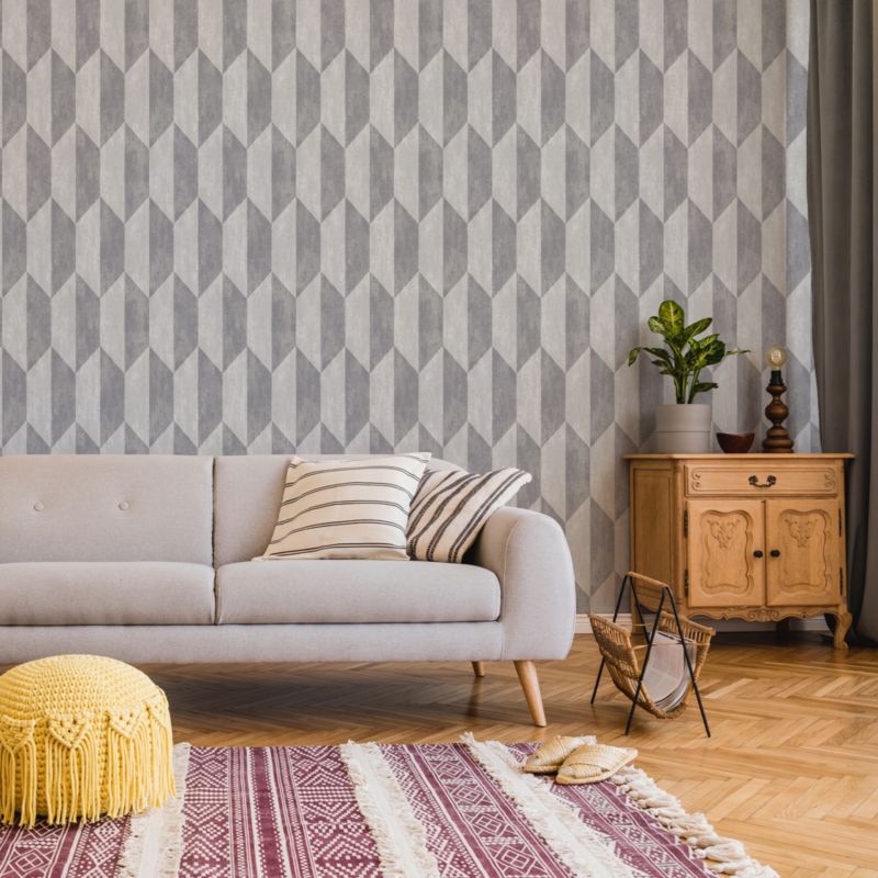 GoodHome Garnet grå vinyltapet på non-woven