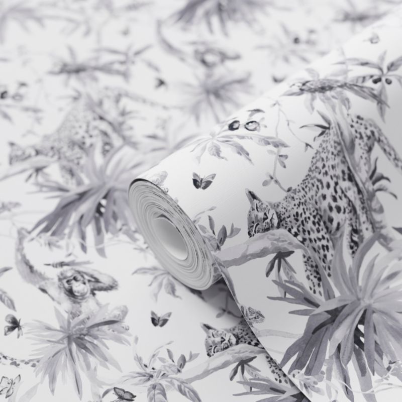 GoodHome Howlit vinyltapet på nonwoven i sort/hvid