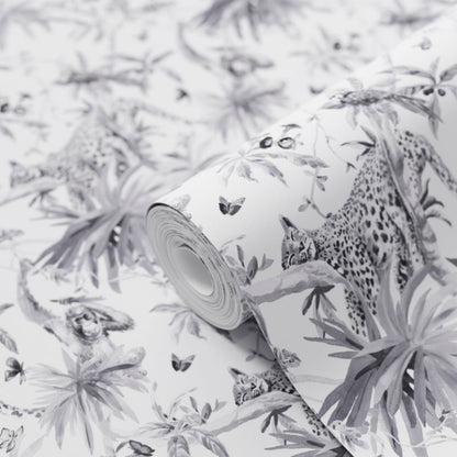 GoodHome Howlit vinyltapet på nonwoven i sort/hvid