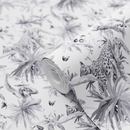 GoodHome Howlit vinyltapet på nonwoven i sort/hvid