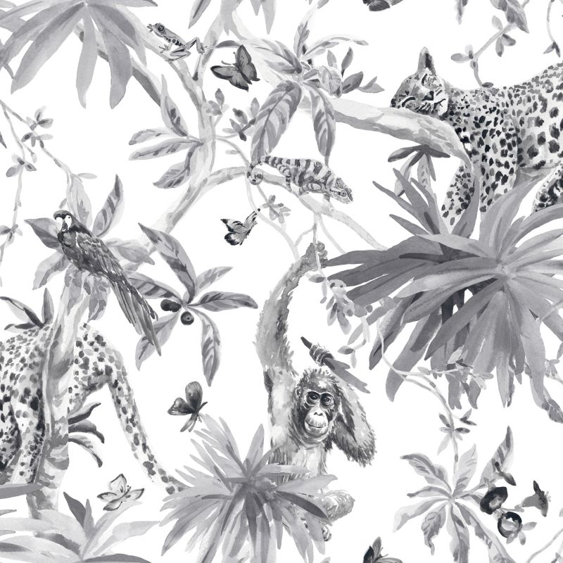 GoodHome Howlit vinyltapet på nonwoven i sort/hvid