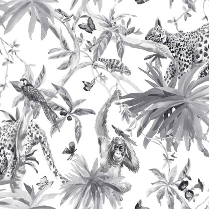 GoodHome Howlit vinyltapet på nonwoven i sort/hvid
