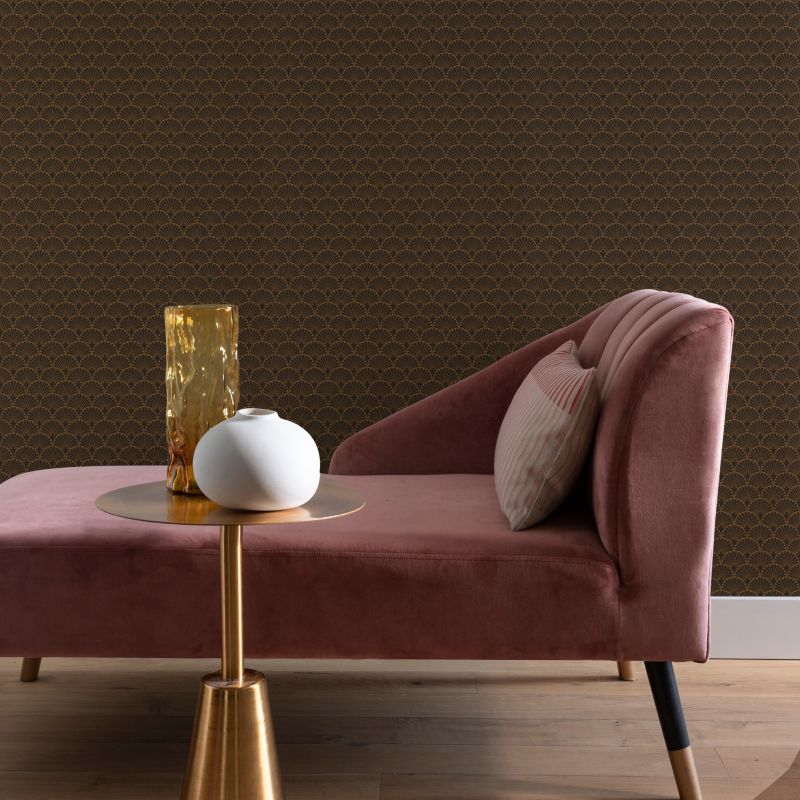 GoodHome Nosea sort vinyltapet på nonwoven