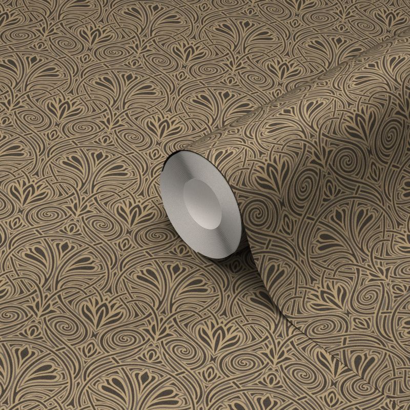 GoodHome Obol vinyltapet på nonwoven, sort