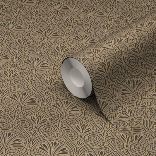 GoodHome Obol vinyltapet på nonwoven, sort