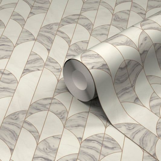 GoodHome Oldu hvid vinyltapet på non-woven
