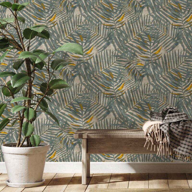 GoodHome Perod vinyltapet på nonwoven i beige og turkis