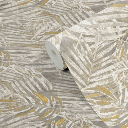 GoodHome Perod vinyltapet på non-woven i beige-gul