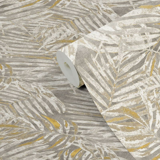 GoodHome Perod vinyltapet på non-woven i beige-gul