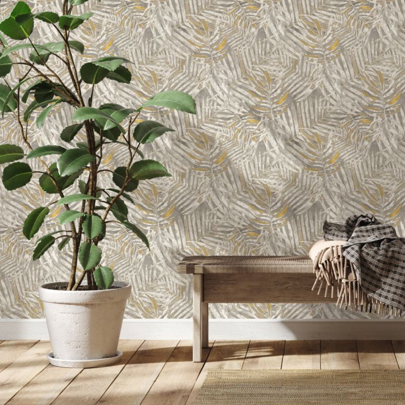 GoodHome Perod vinyltapet på non-woven i beige-gul