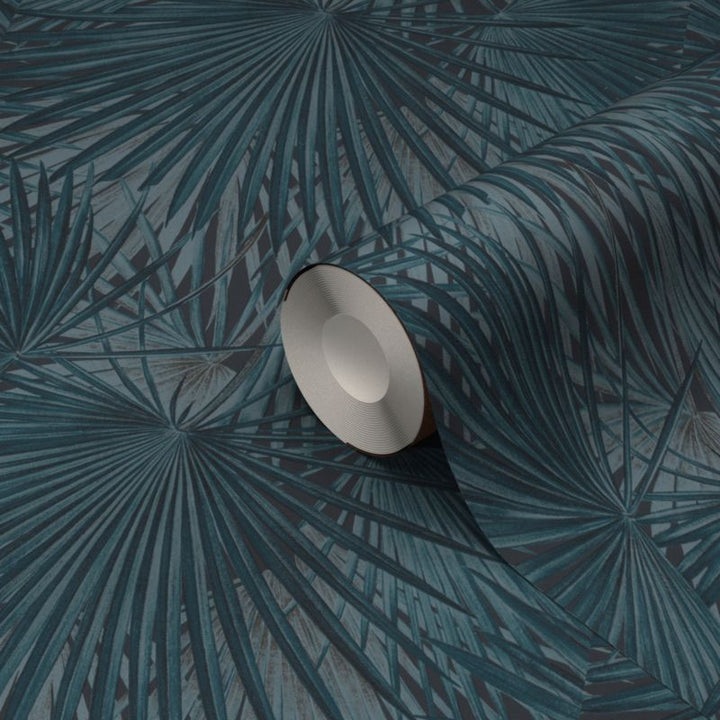GoodHome Pyte mørkeblå vinyltapet på nonwoven-bagside