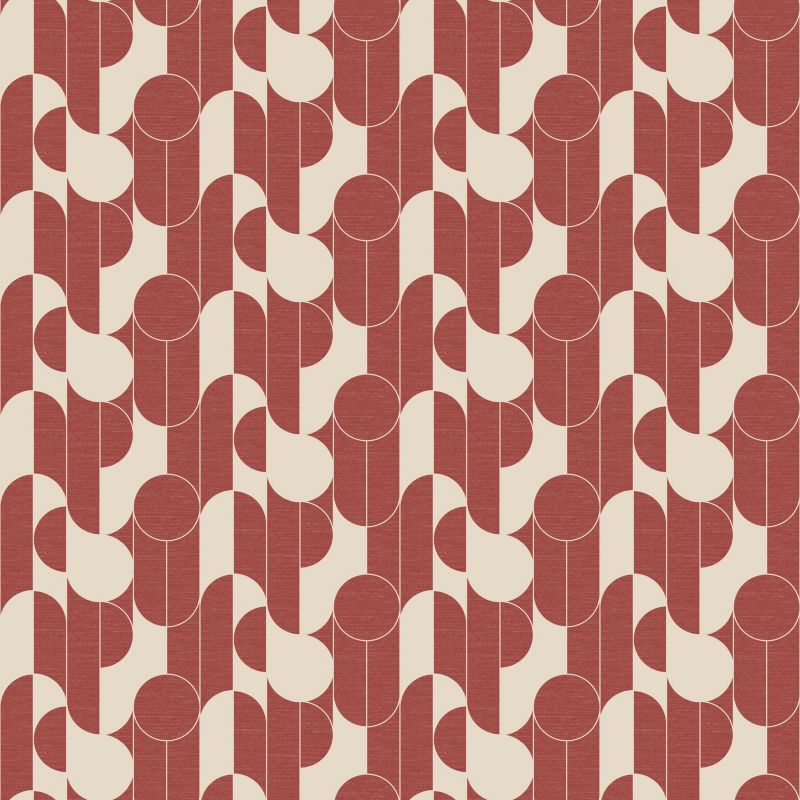 GoodHome Round Geo terrakotta vinyltapet på non-woven