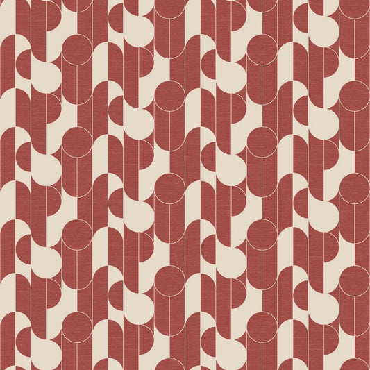 GoodHome Round Geo terrakotta vinyltapet på non-woven