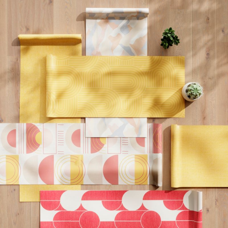 GoodHome Round Geo terrakotta vinyltapet på non-woven