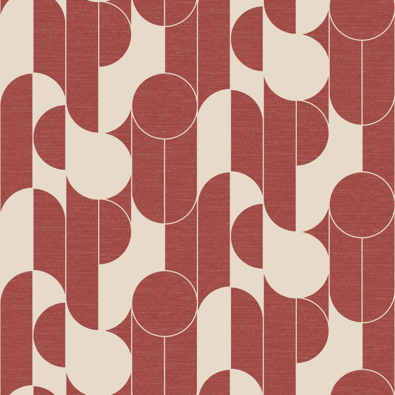 GoodHome Round Geo terrakotta vinyltapet på non-woven