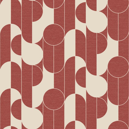 GoodHome Round Geo terrakotta vinyltapet på non-woven