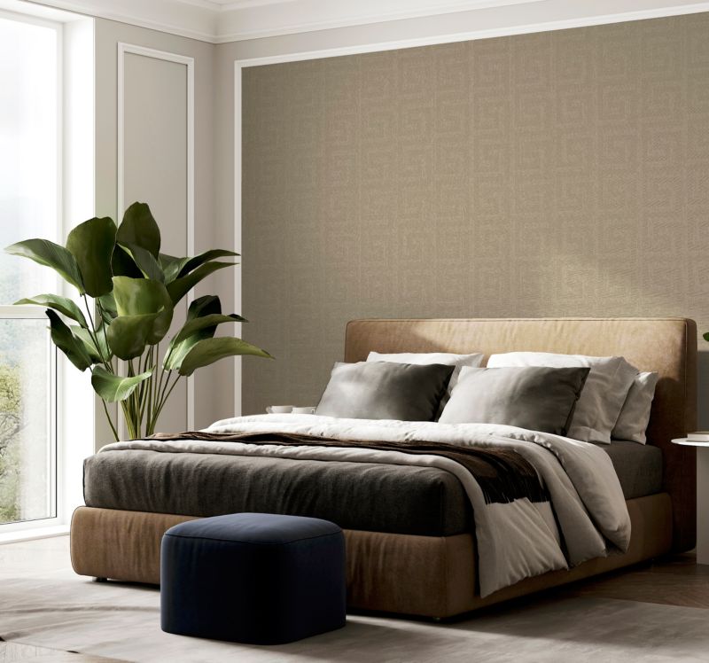 GoodHome Scapi vinyltapet på nonwoven med gyldent design