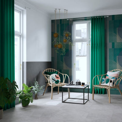 GoodHome Shadows Geo blå vinyltapet på non-woven