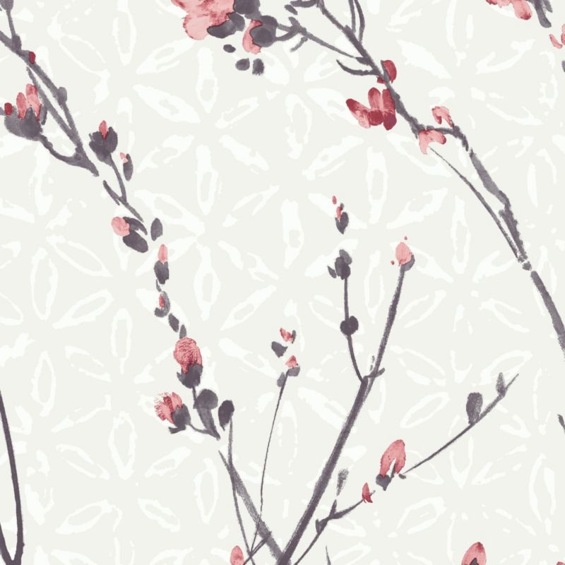 Vinyltapet på nonwoven GoodHome Teff med lyserøde blomster