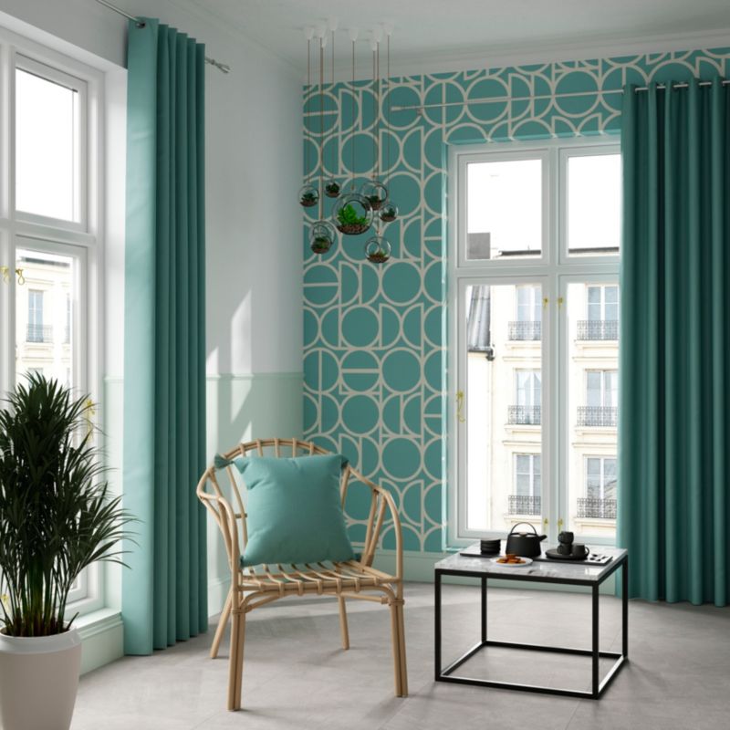 Vinyltapet på non-woven GoodHome Unique Geo lys grøn