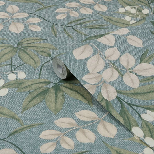 Superfresco Easy Floral blå vinyltapet på nonwoven