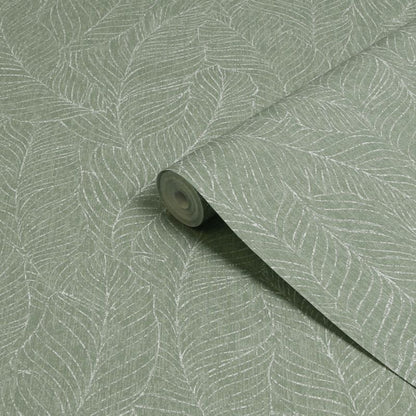 Superfresco Easy Supple Leaves grøn vinyltapet på nonwoven