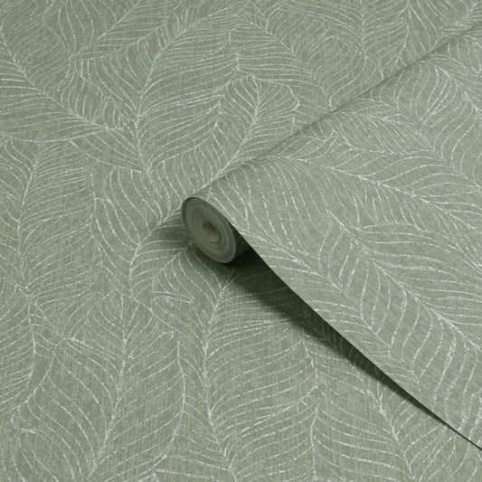 Superfresco Easy Supple Leaves grøn vinyltapet på nonwoven