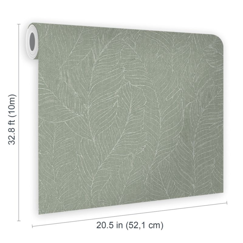 Superfresco Easy Supple Leaves grøn vinyltapet på nonwoven