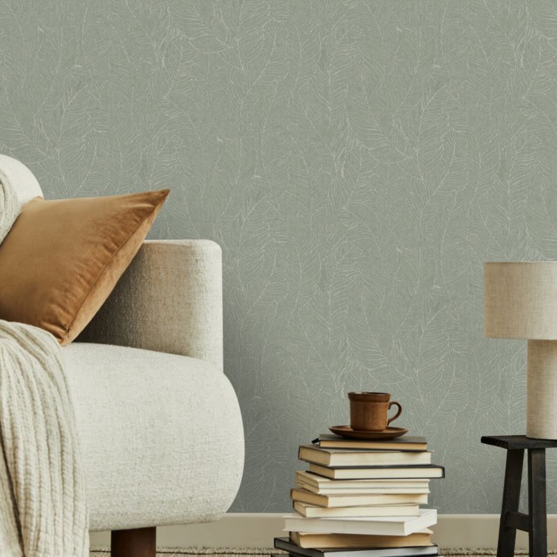 Superfresco Easy Supple Leaves grøn vinyltapet på nonwoven