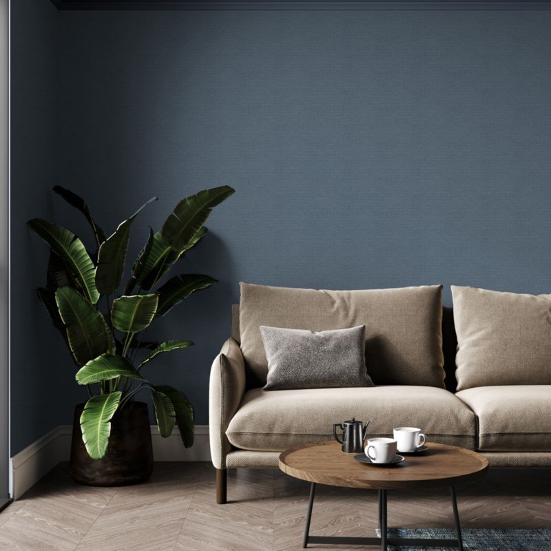 Superfresco Easy Twill blå vinyltapet på nonwoven