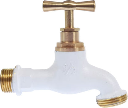 Tappehane Messing 1/2"-3/4" Hvid
