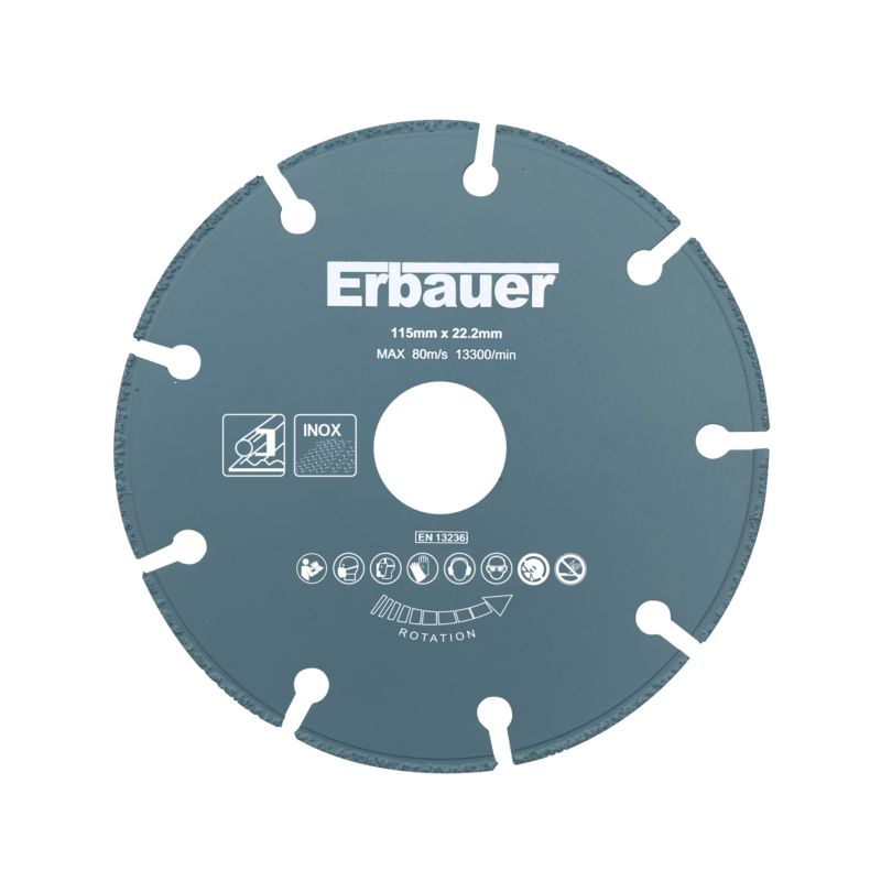 Erbauer diamantklinge til skæring af inox-metal 115 x 22,23 mm