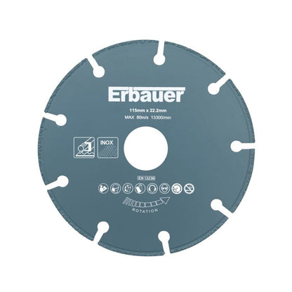 Erbauer diamantklinge til skæring af inox-metal 115 x 22,23 mm