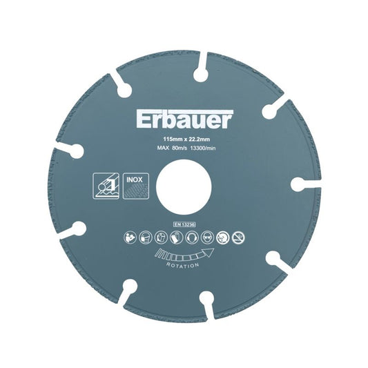 Erbauer diamantklinge til skæring af inox-metal 115 x 22,23 mm