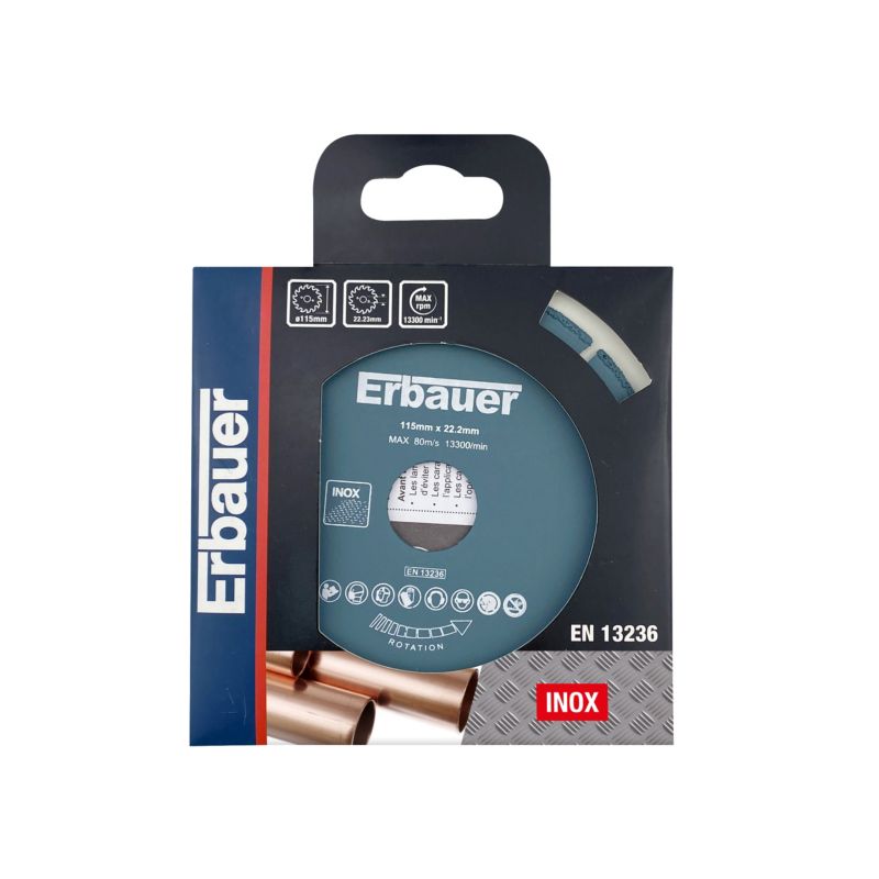 Erbauer diamantklinge til skæring af inox-metal 115 x 22,23 mm