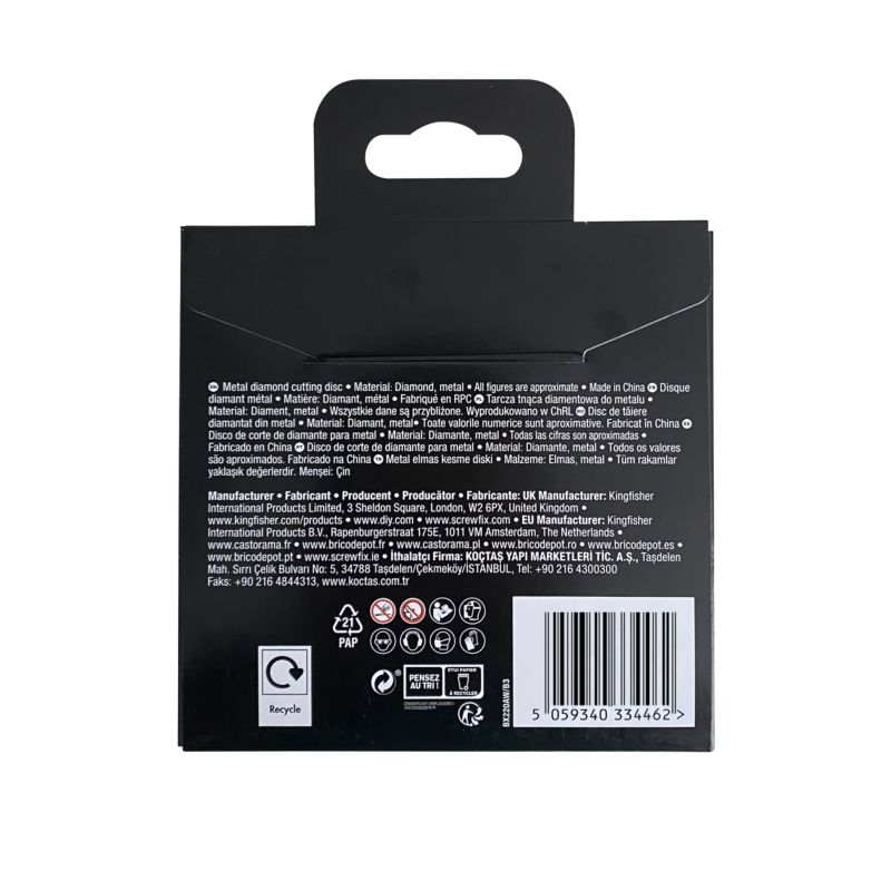 Erbauer diamantklinge til skæring af inox-metal 125 x 22,23 mm