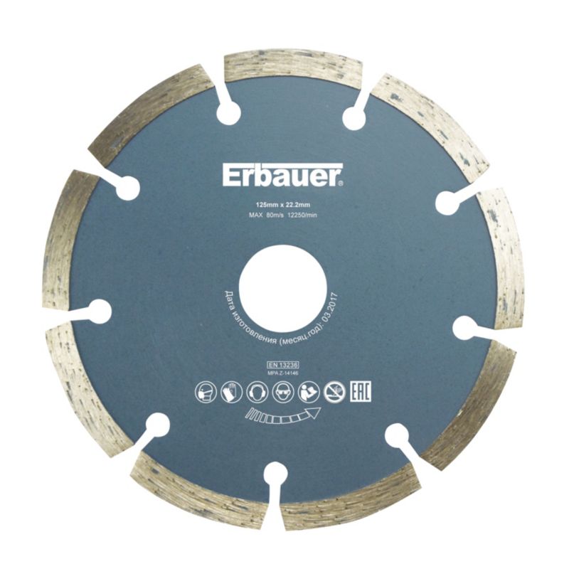 Erbauer segmenteret diamantskive 125 x 22,2 mm