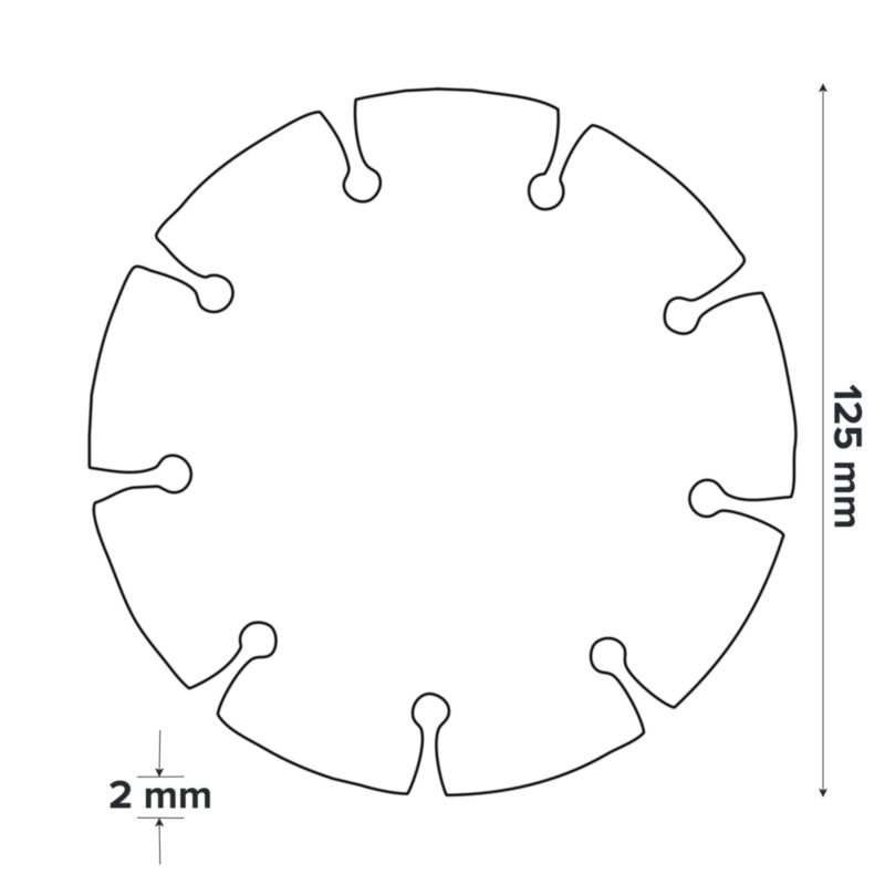 Erbauer segmenteret diamantskive 125 x 22,2 mm