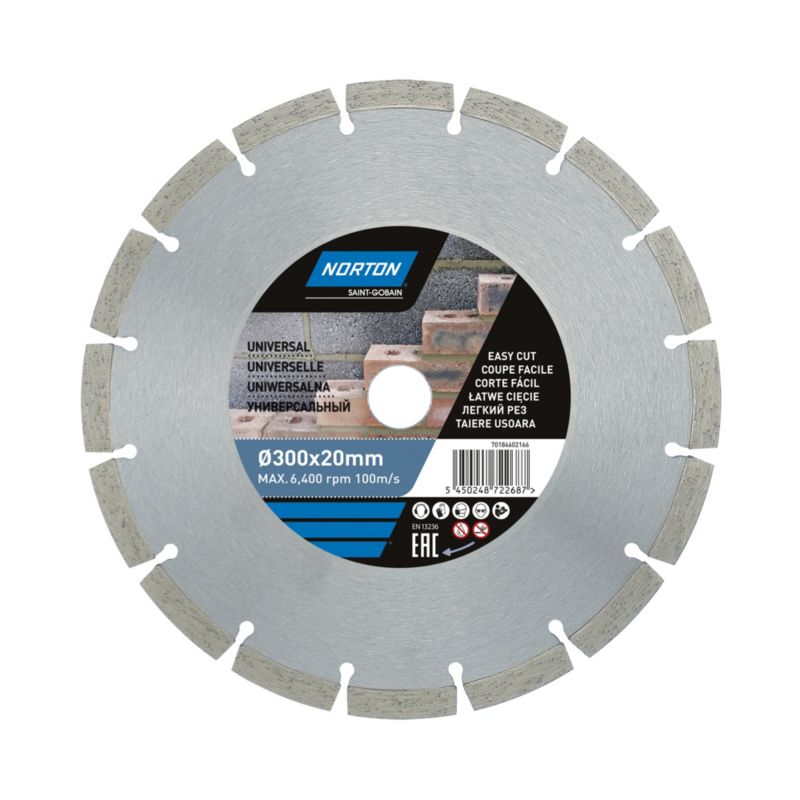 Norton universal diamantklinge til skæring 300 x 20 mm