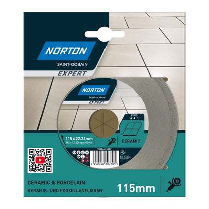 Norton Expert diamantklinge til keramik 115 x 22,23 mm