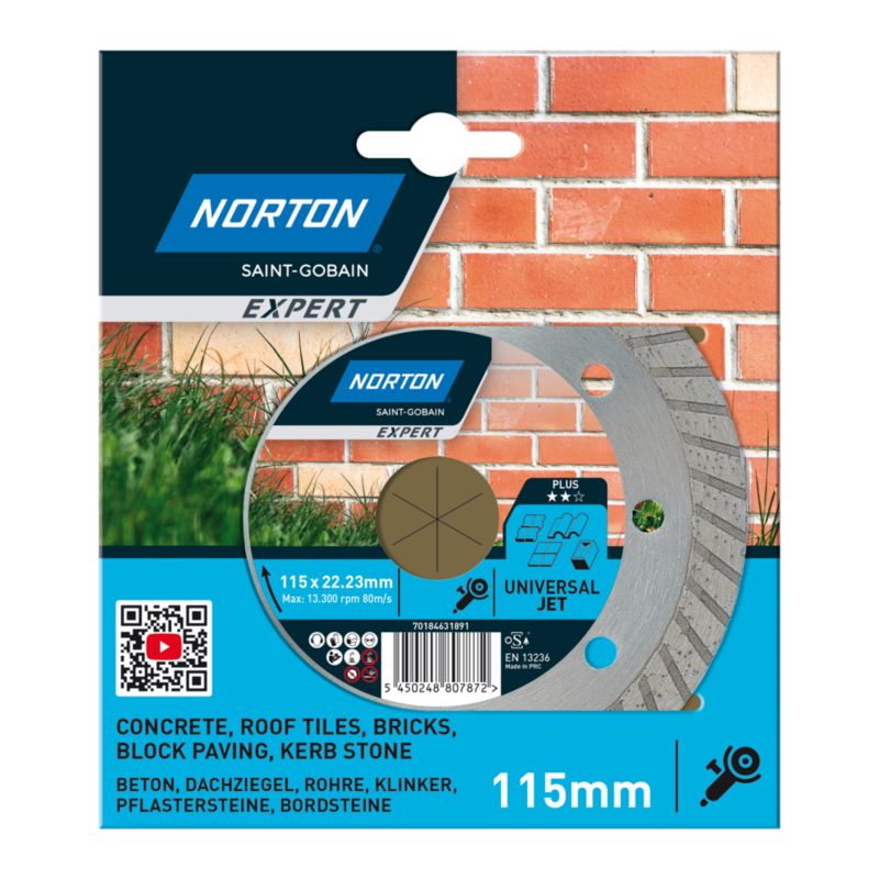 Norton Jet universal diamantklinge 115 x 22,23 mm