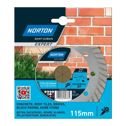 Norton Jet universal diamantklinge 115 x 22,23 mm